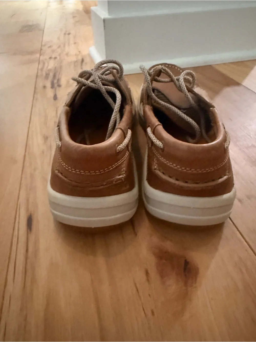 NWT, in box, Men’s Sperry Billfish Dark Tan Leather Boat Shoes, 9.5 never worn
